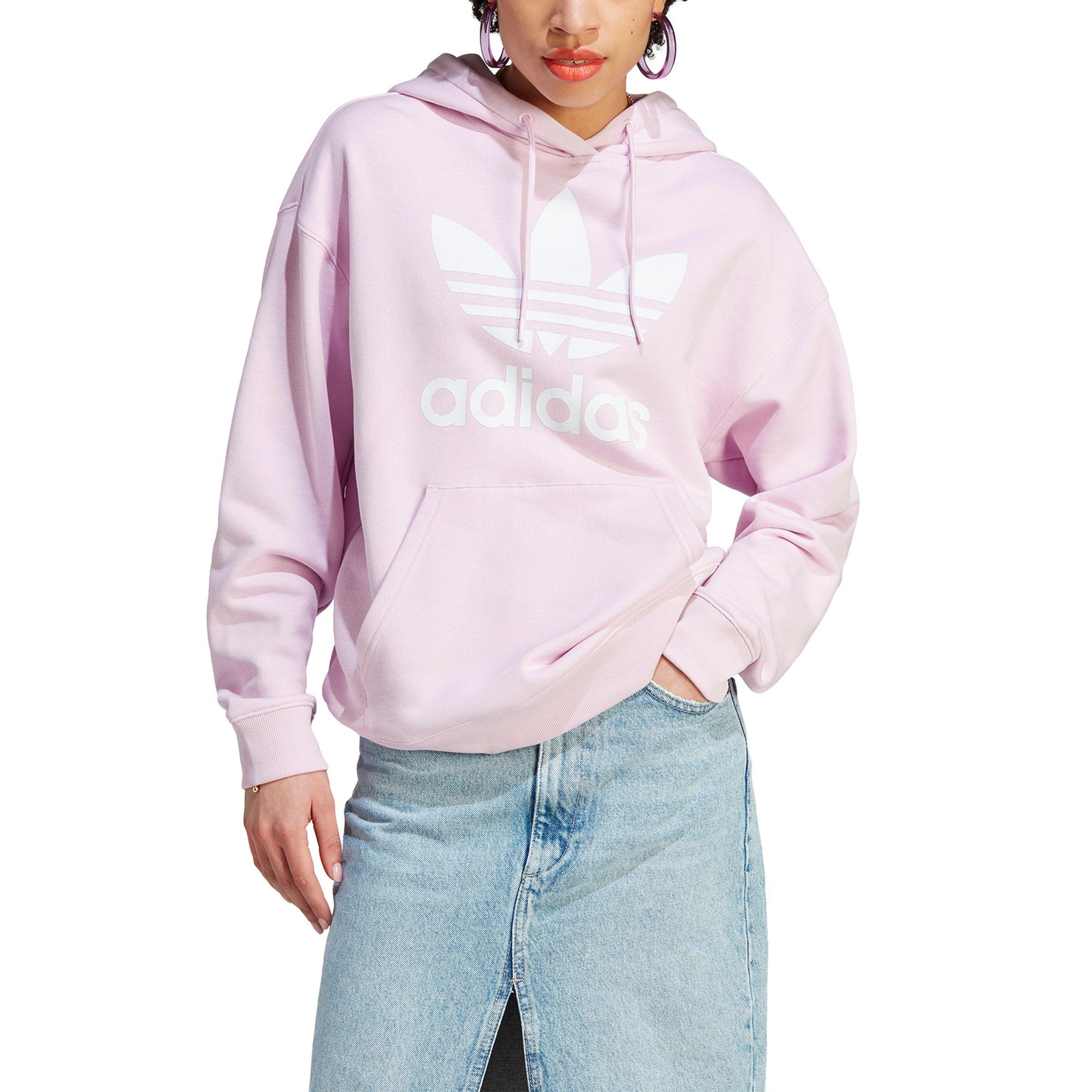 adidas Originals Women s Trefoil Logo Hoodie Pink Hibbett